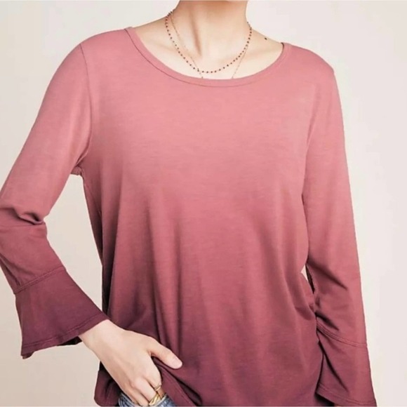 Anthropologie t.la Ombre Bell Sleeve Tessa Tee Top NWT Medium - Picture 3 of 7